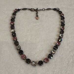 Sabika Pink and Silver Crystal Necklace